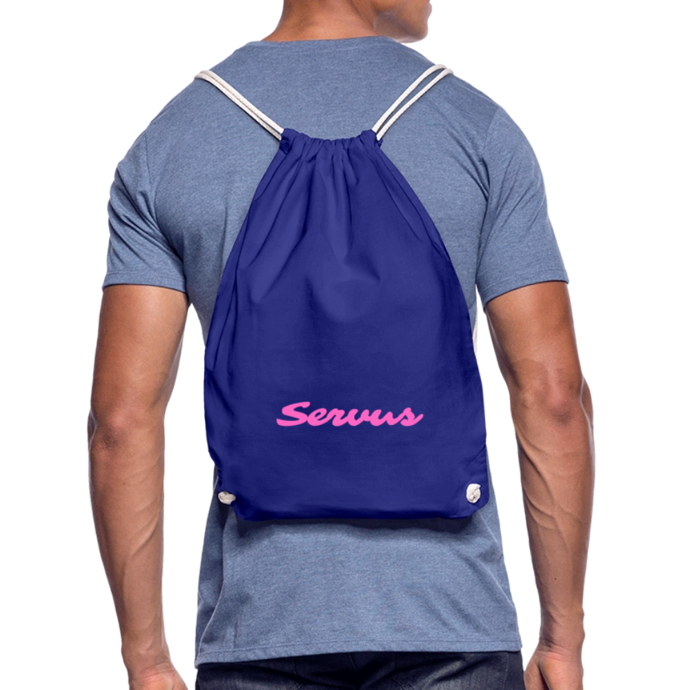 Servus (dt. Hallo) in pink, Gym/ Beach Bag - Turnsackerl (dt. Turnbeutel) - Königsblau