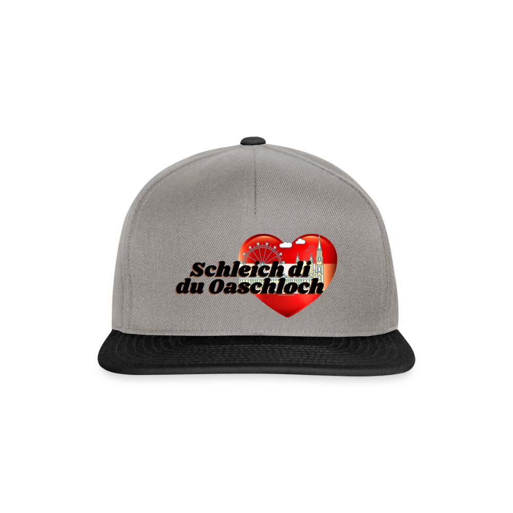Schleich di du Oaschloch - Wien im Herzen, Snapback Kapperl - Graphit/Schwarz
