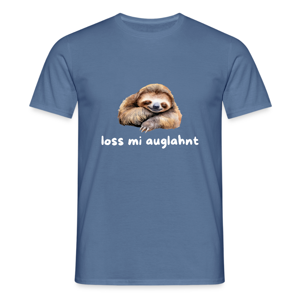 Loss mi auglahnt - Faultier,  Männer T-Shirt - Taubenblau 