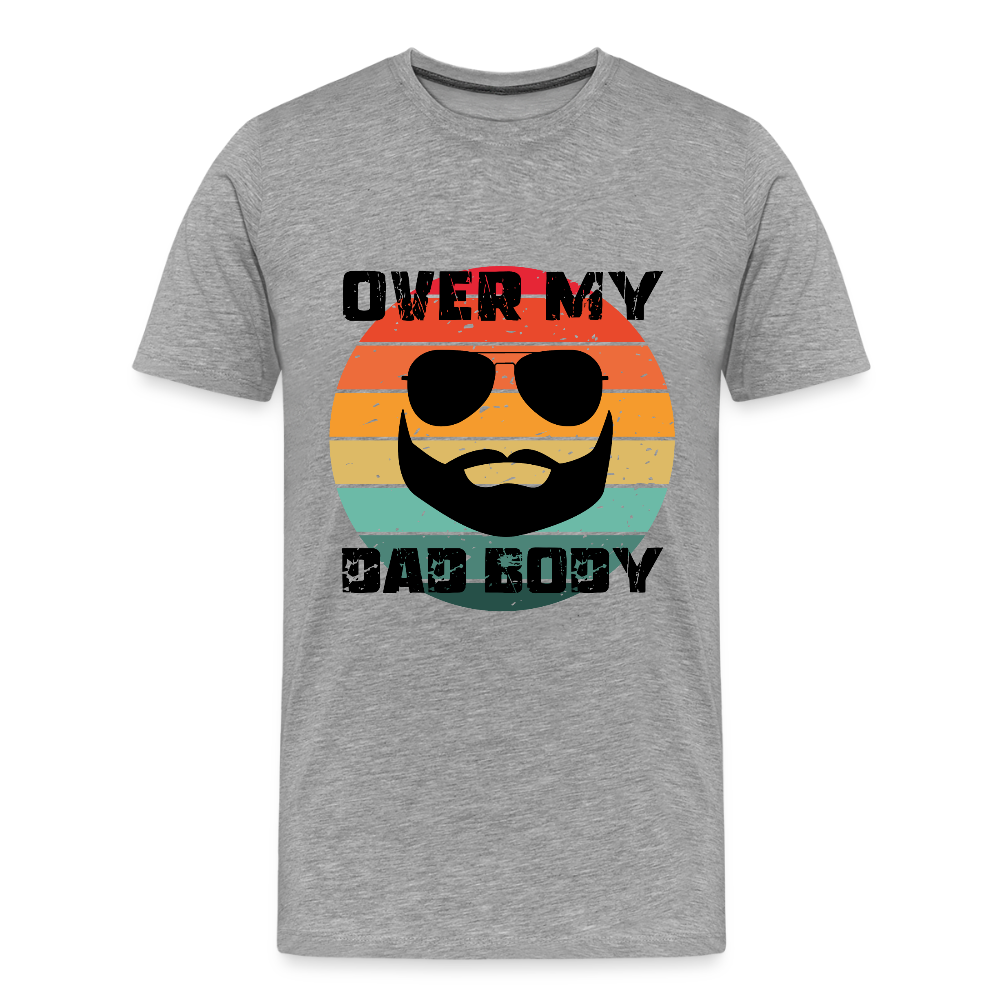 Over My Dad Body - Daddy, Vatertag, Männer Premium T-Shirt - Grau meliert