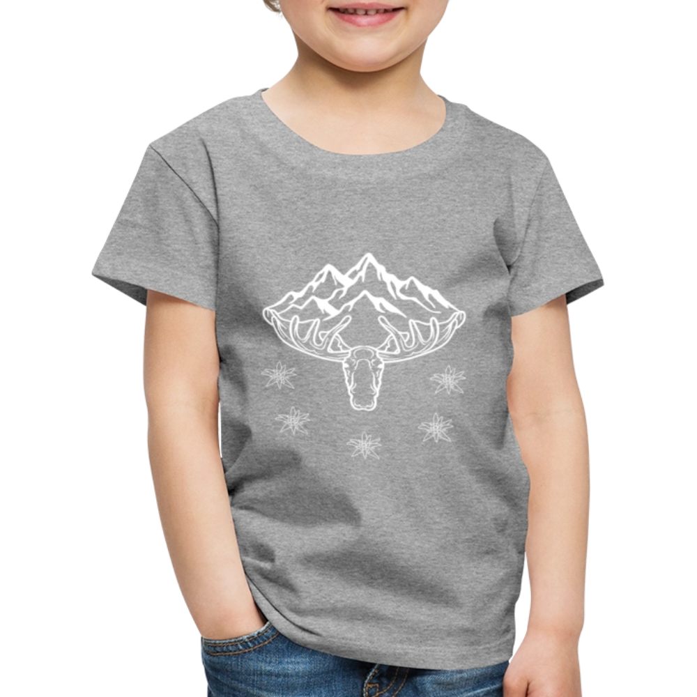 Elch Emil in Österreich, Kinder Premium T-Shirt - Grau meliert