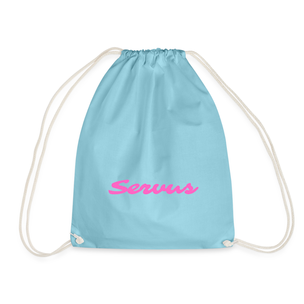 Servus (dt. Hallo) in pink, Gym/ Beach Bag - Turnsackerl (dt. Turnbeutel) - Aqua