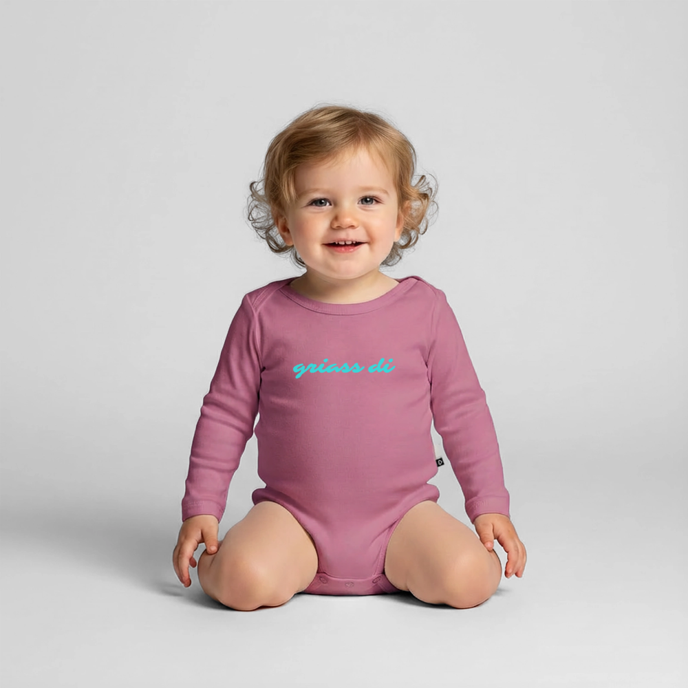 griass di - grüß dich, Bio Baby-Body (langarm) - Mauve