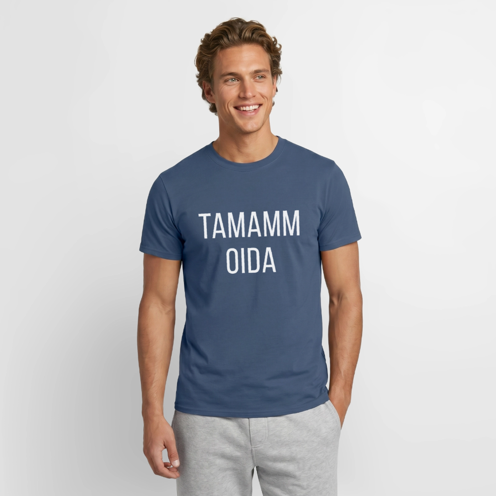 TAMAMM OIDA, Männer T-Shirt - Dunkles Denimblau