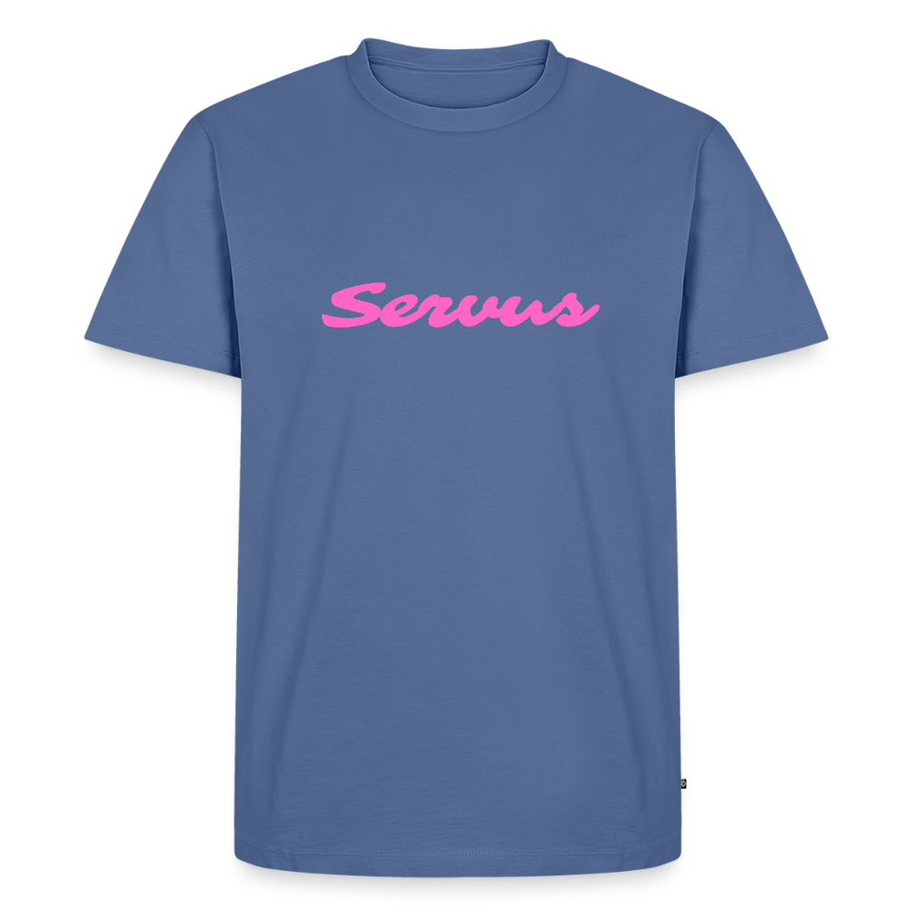 Servus (dt. Hallo) in pink, Männer Premium T-Shirt - Taubenblau