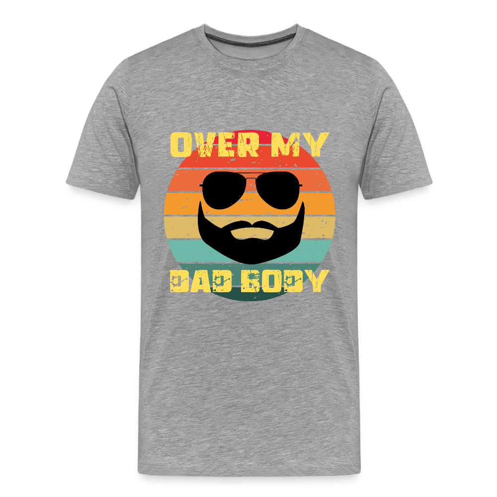 Over My Dad Body, Männer/ Men Premium T-Shirt - Grau meliert