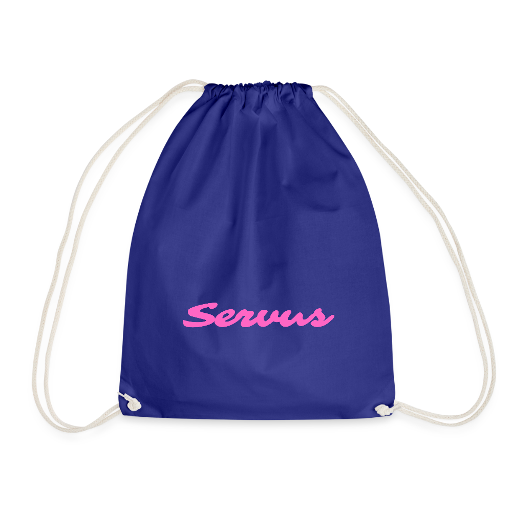 Servus (dt. Hallo) in pink, Gym/ Beach Bag - Turnsackerl (dt. Turnbeutel) - Königsblau