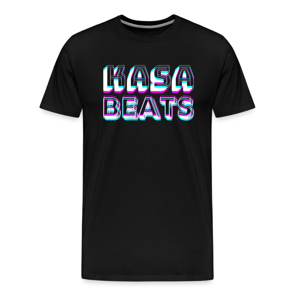 KASA BEATS, funky 3D letters, Men/ Männer Premium T-Shirt - Schwarz