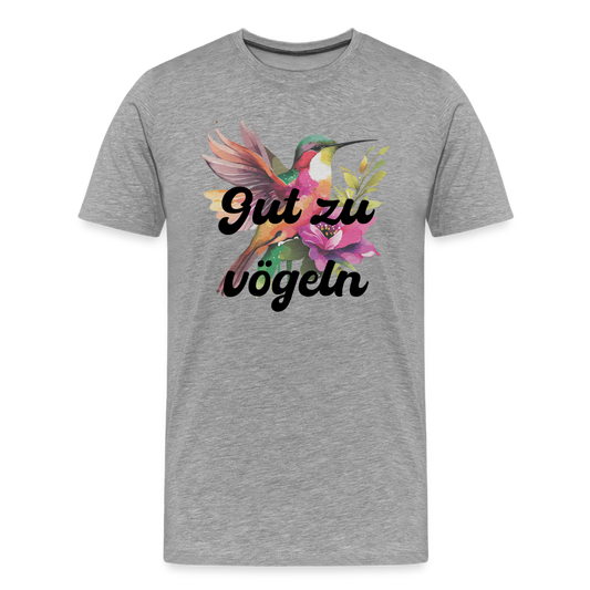 Gut zu vögeln Kolibri, Männer Premium T-Shirt - Grau meliert