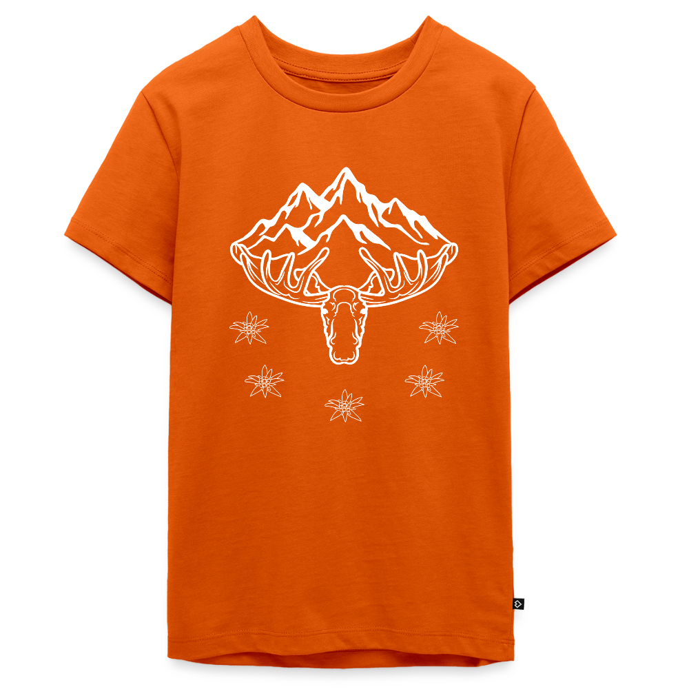 Elch Emil in Österreich, Teenager Premium T-Shirt - Orange 