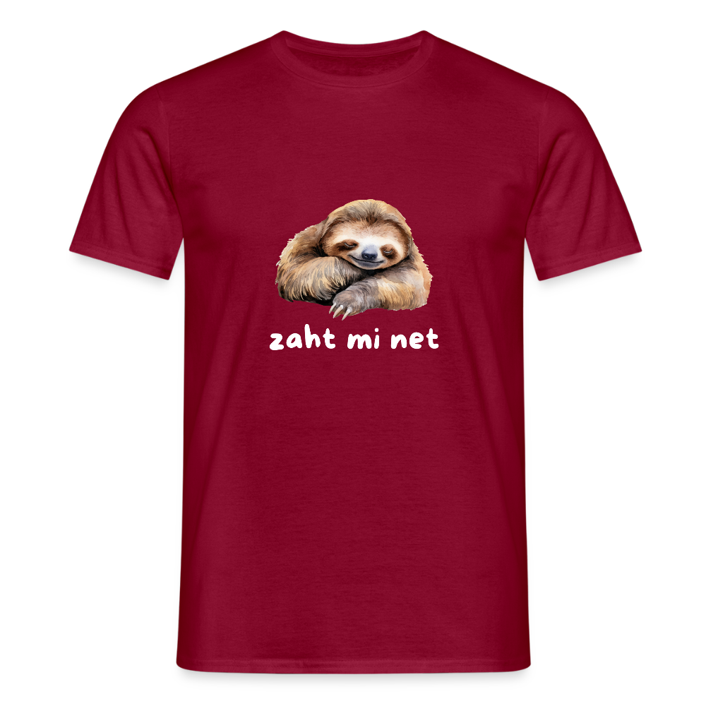 Zaht mi net - Faultier,  Männer T-Shirt - Ziegelrot