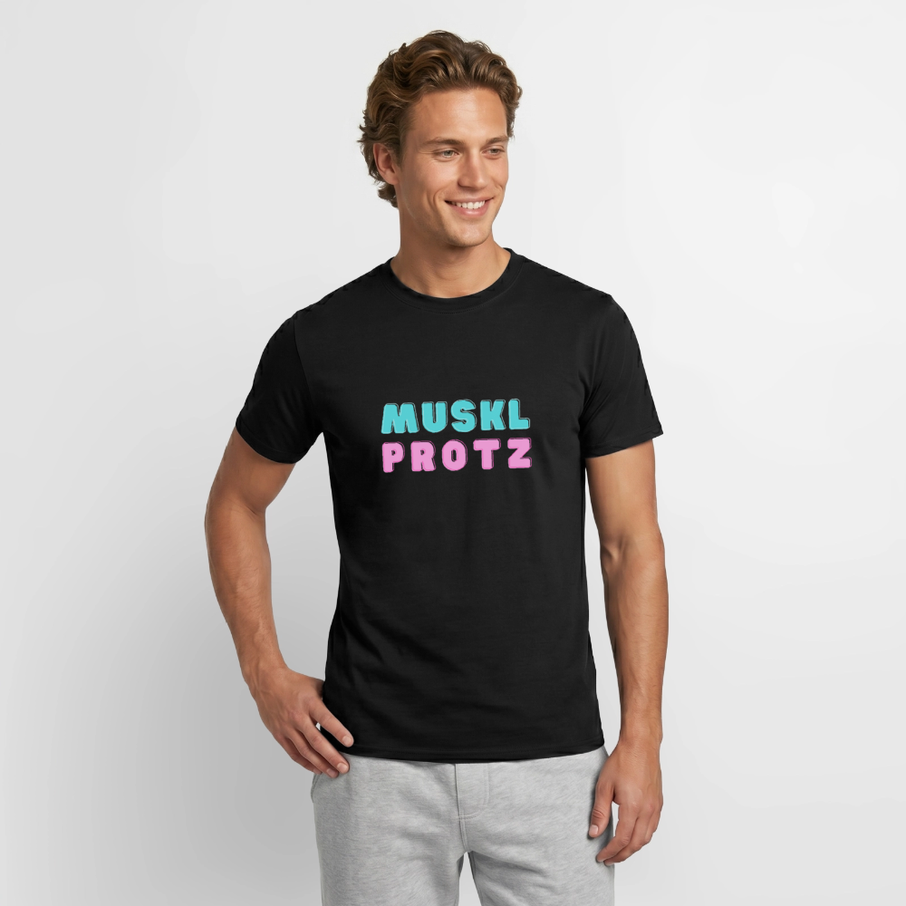 Muskl Protz, Männer T-Shirt - Schwarz