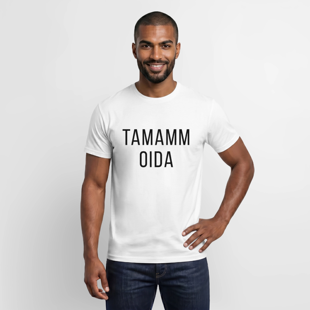 TAMAMM OIDA schwarz, Männer T-Shirt - Weiß