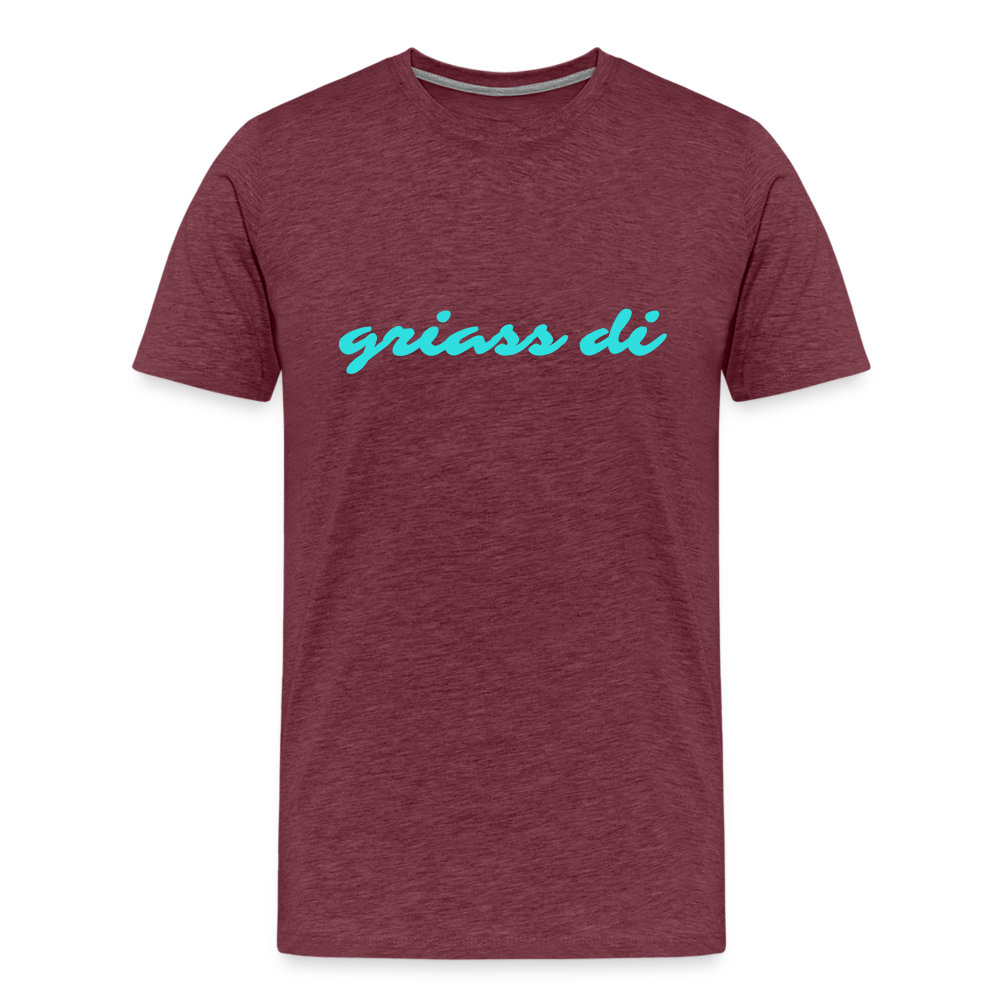 griass di - grüß dich, Männer Premium T-Shirt - Bordeauxrot meliert