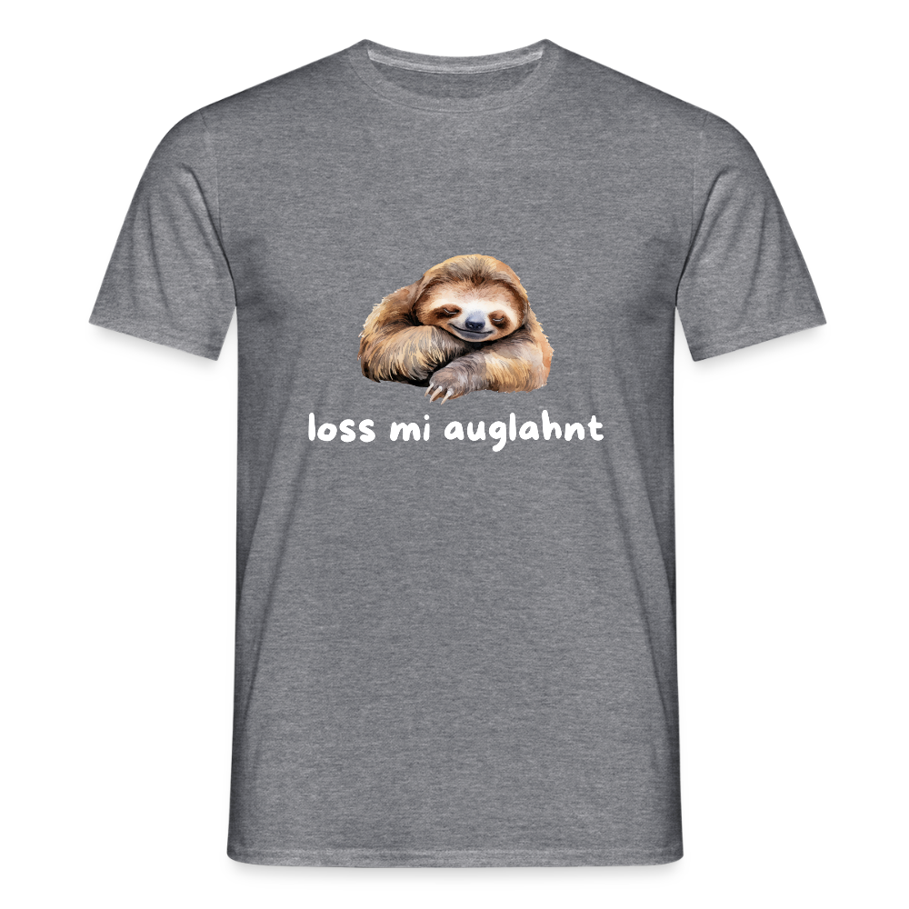 Loss mi auglahnt - Faultier,  Männer T-Shirt - Graphit meliert