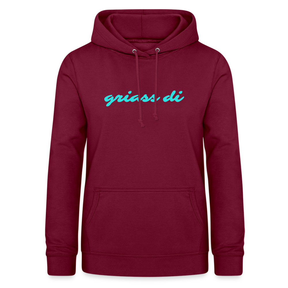 griass di - grüß dich, Taillierter Frauen Hoodie - Bordeaux