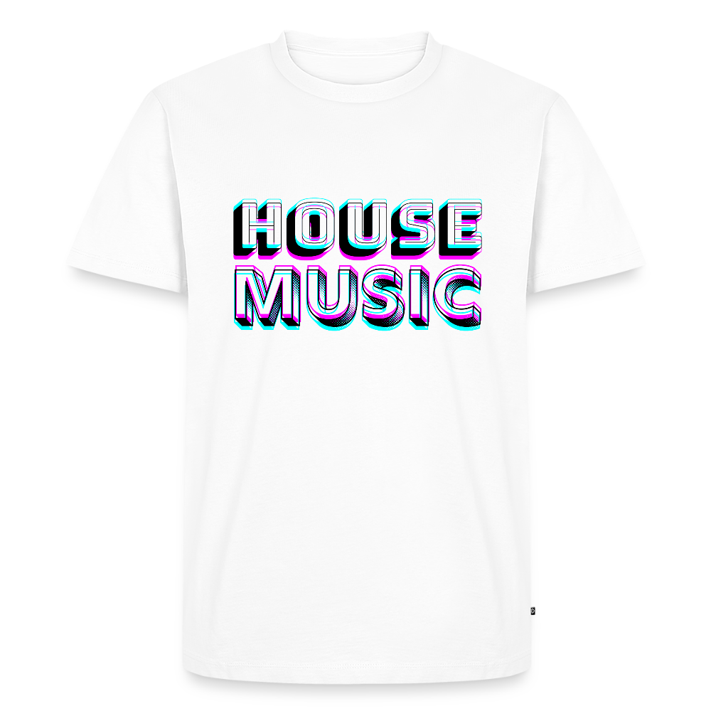 HOUSE MUSIC, Männer Premium T-Shirt - Weiß