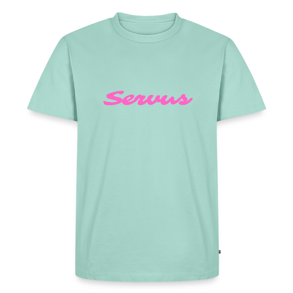 Servus (dt. Hallo) in pink, Männer Premium T-Shirt - Mint 