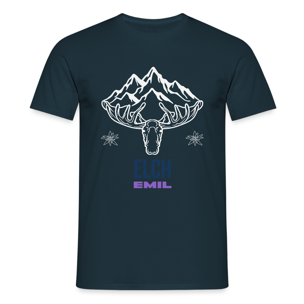 Elch Emil in Österreich, Männer T-Shirt - Navy