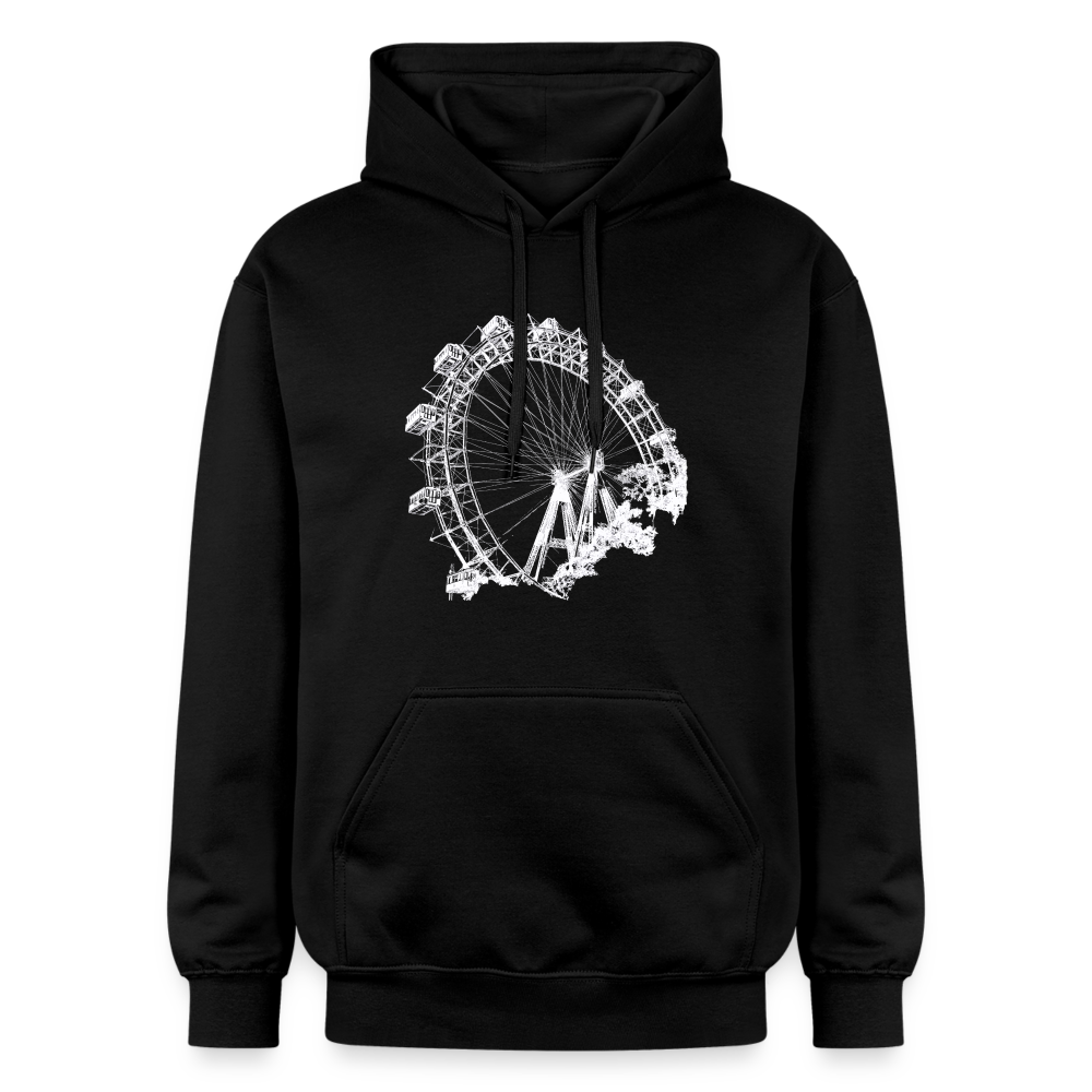 Riesenrad weiß, Gildan Unisex Softstyle® Midweight Hoodie - Schwarz