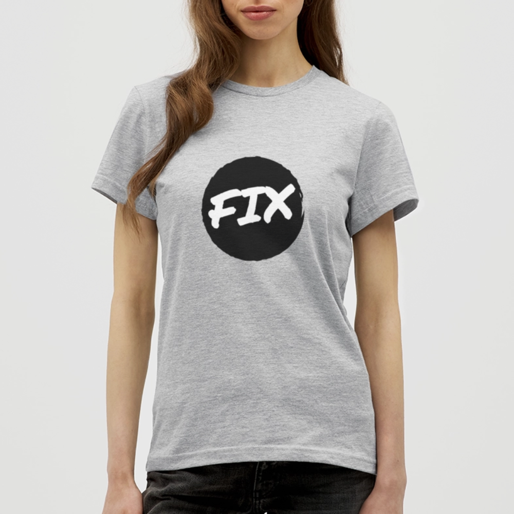 Fix - 100% sicher, fix hoit Oida ;-) Wiener Spruch, Frauen T-Shirt - Grau meliert