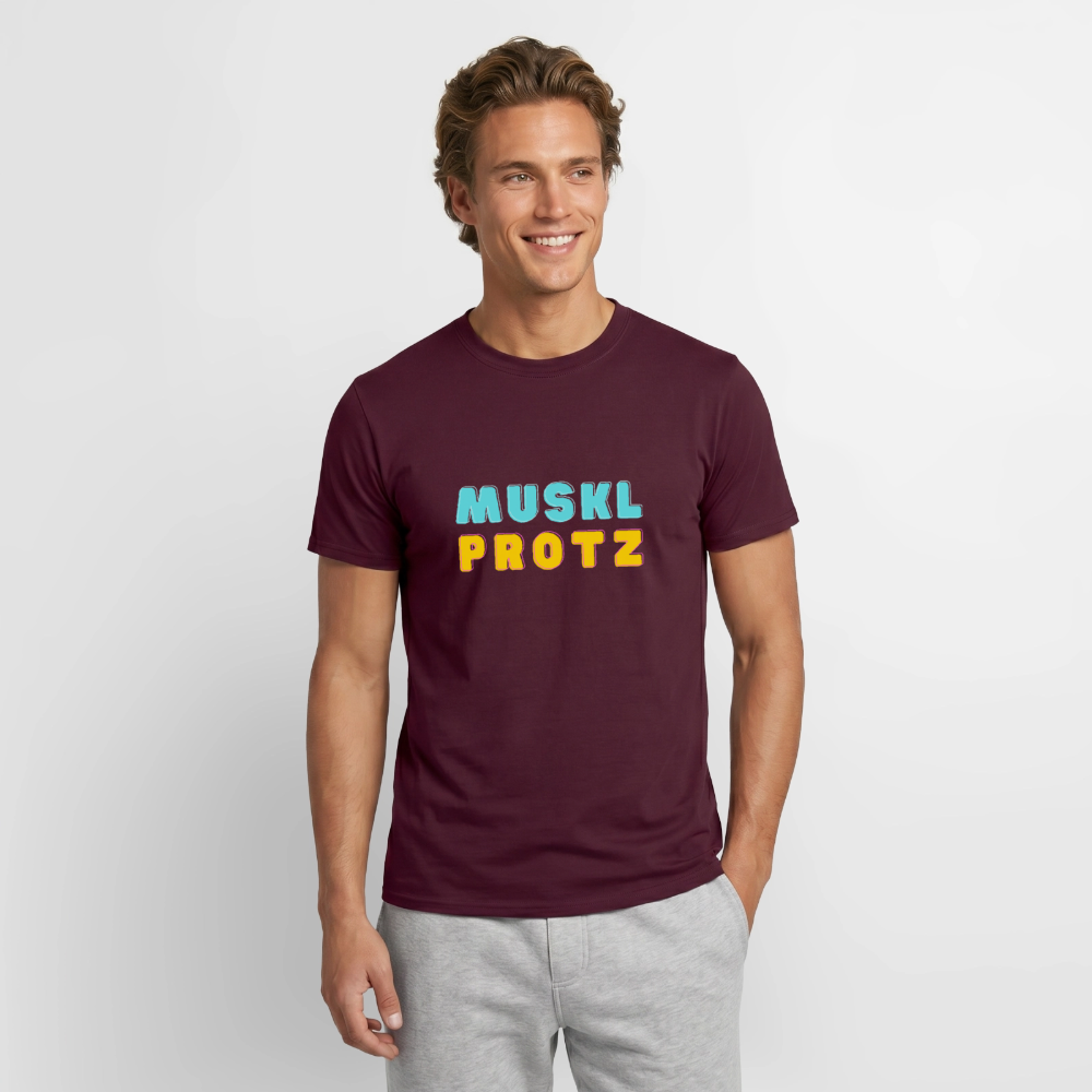 Muskl Protz orange, Männer T-Shirt - Ziegelrot