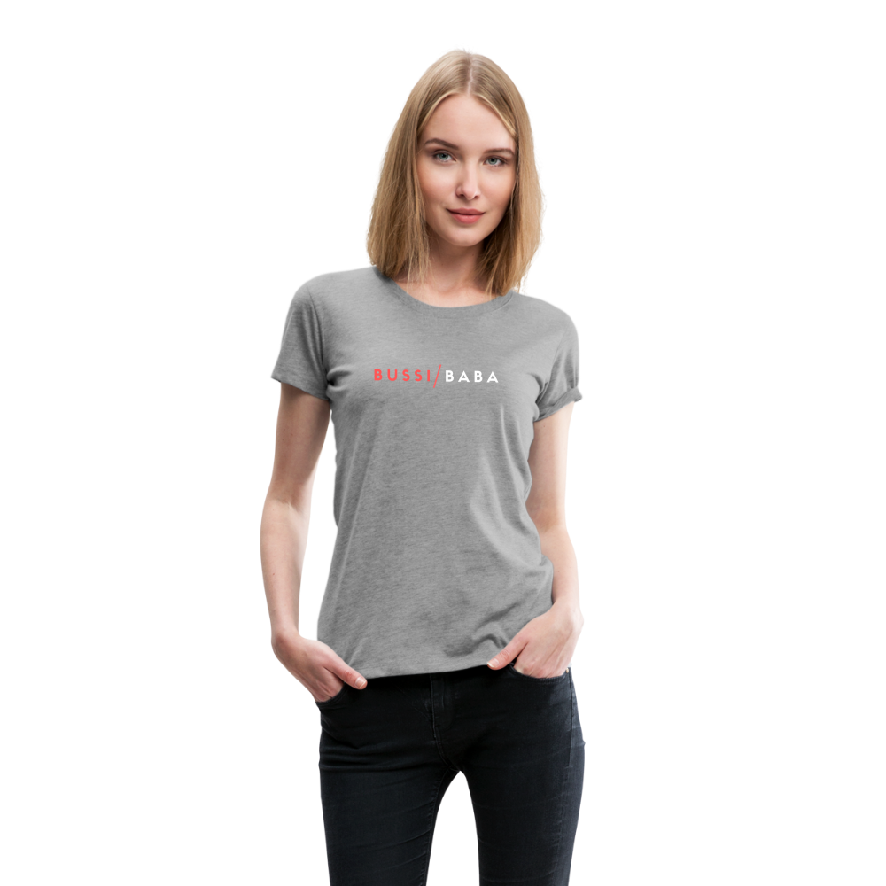 Bussi / Baba korallenrot, Frauen Premium T-Shirt - Grau meliert