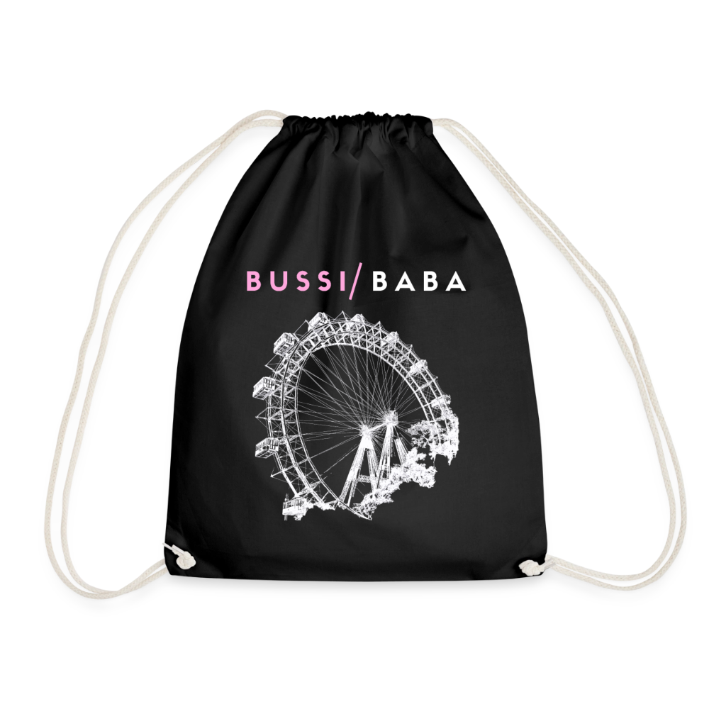 Bussi Baba rosa + Wiener Riesenrad, Gym Bag/ Rucksackerl - Schwarz