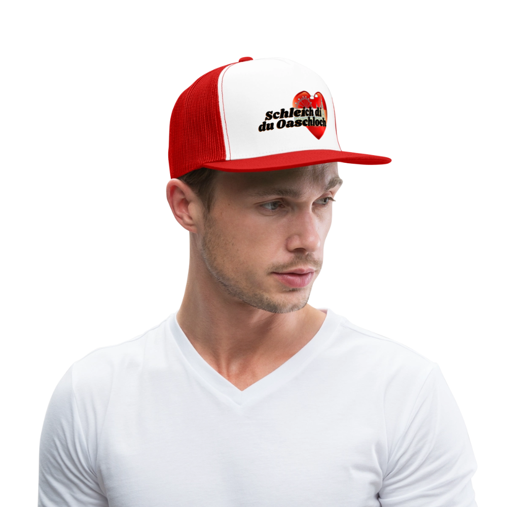 Schleich di du Oaschloch - Wien im Herzen, Trucker Cap/ Kapperl - Weiß/Rot