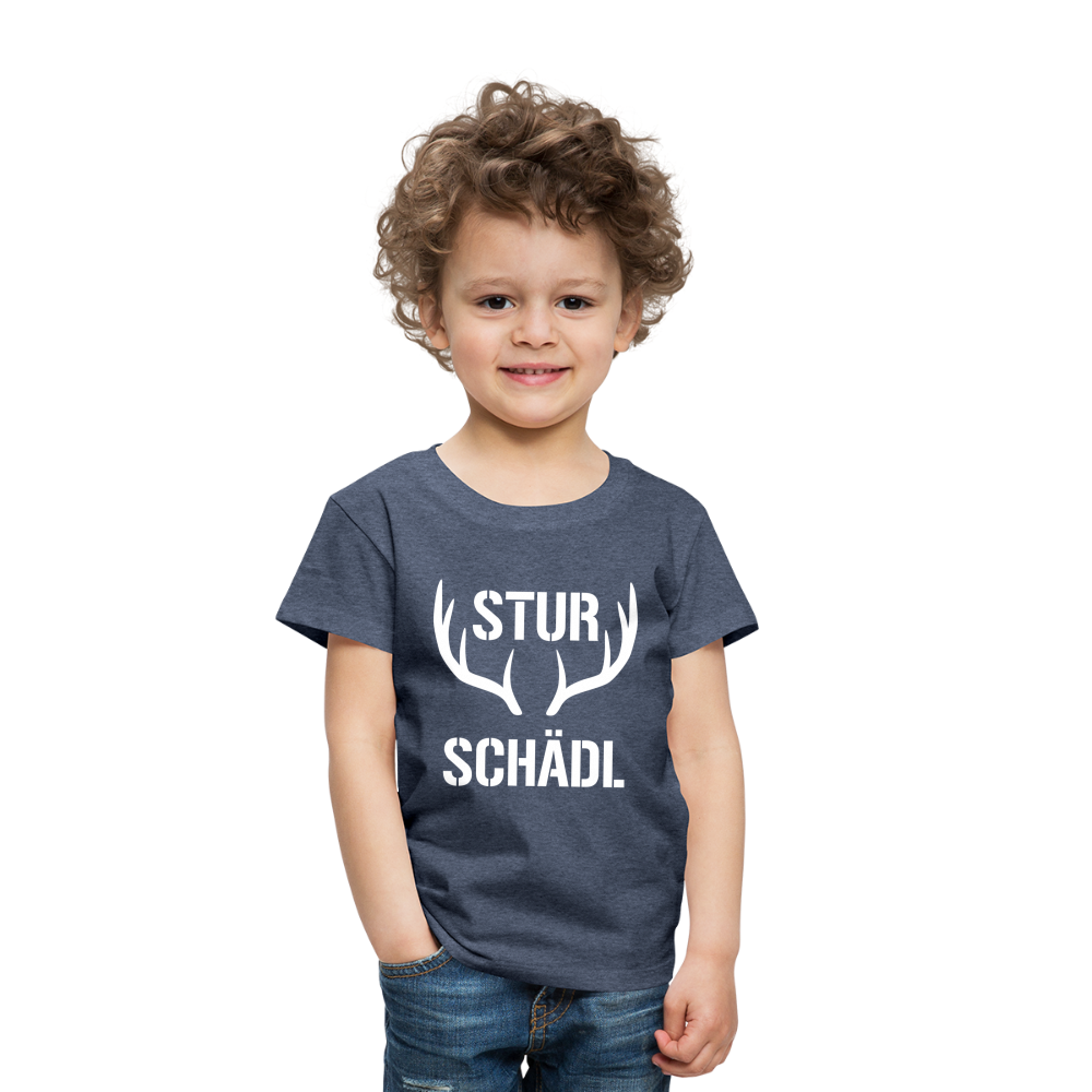 Sturschädl, Kinder (2 - 8 Jahre) Premium  T-Shirt - Blau meliert