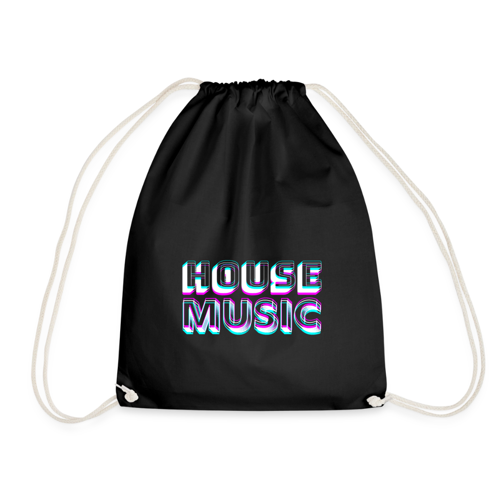 HOUSE MUSIC, Gym Bag - Turnsackerl - Schwarz