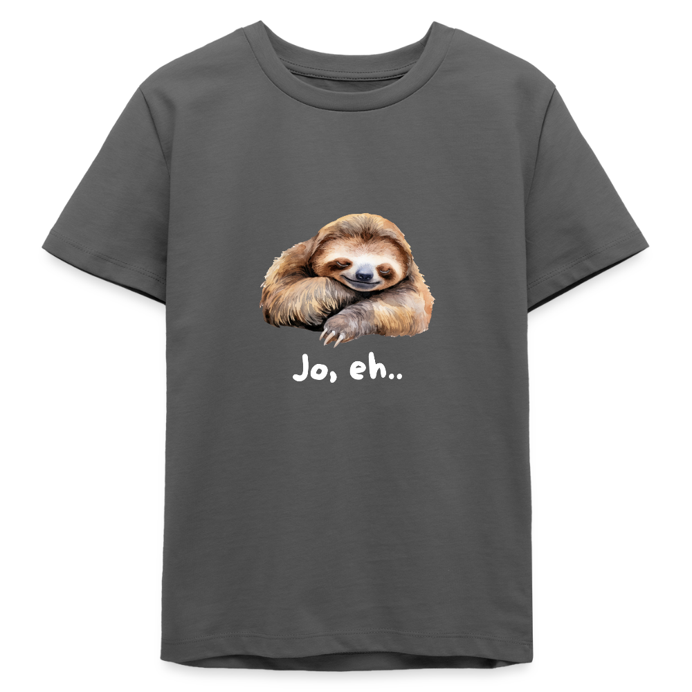 Jo eh - Faultier,  Stanley/ Stella Bio Teenager T-Shirt - Anthrazit