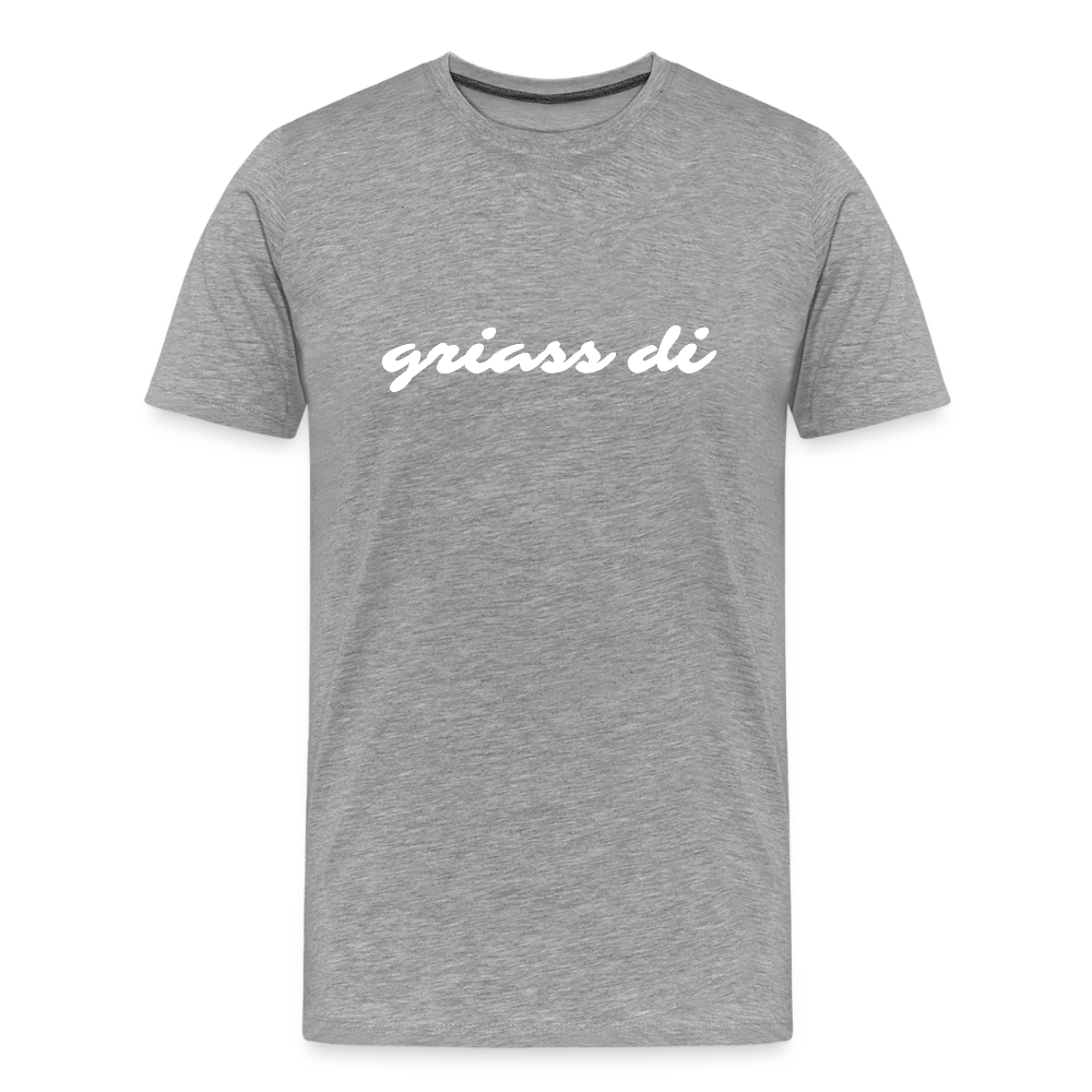 griass di - grüß dich in weiß, Männer Premium T-Shirt - Grau meliert