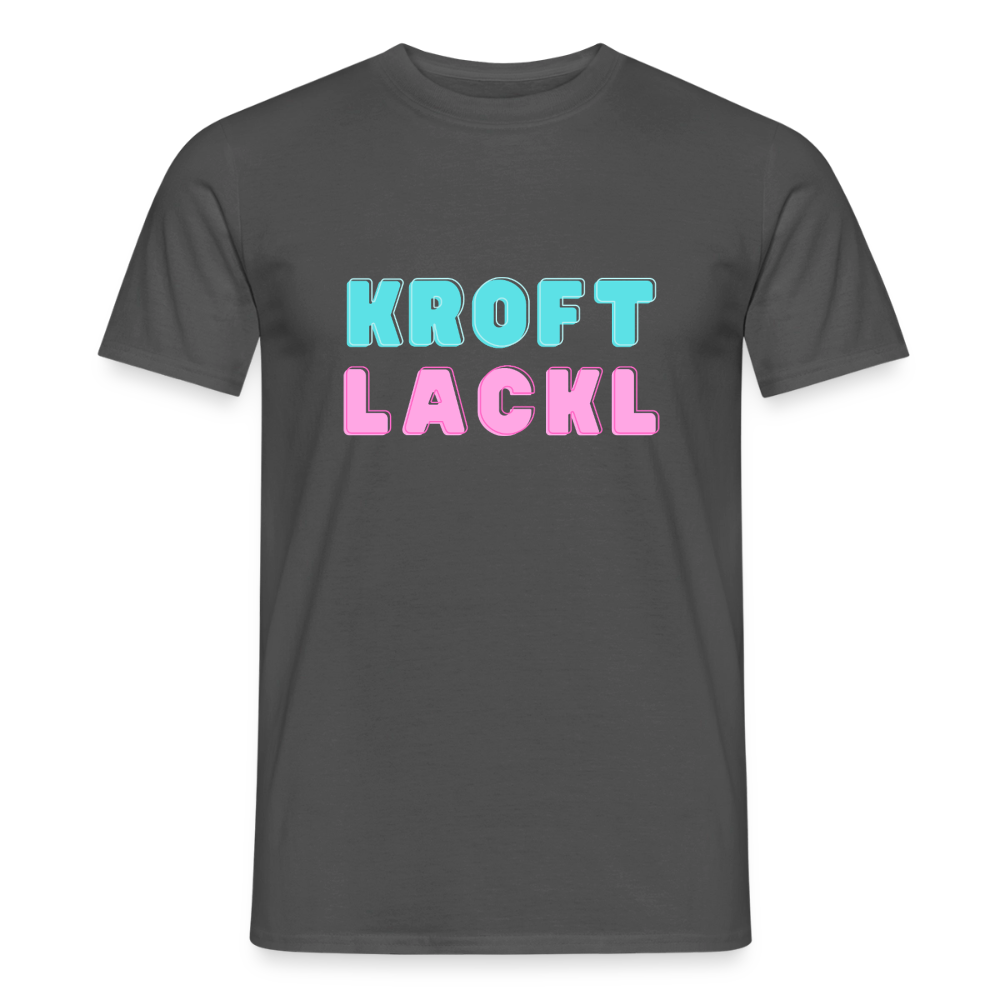 Kroftlackl in pink, Männer T-Shirt - Anthrazit