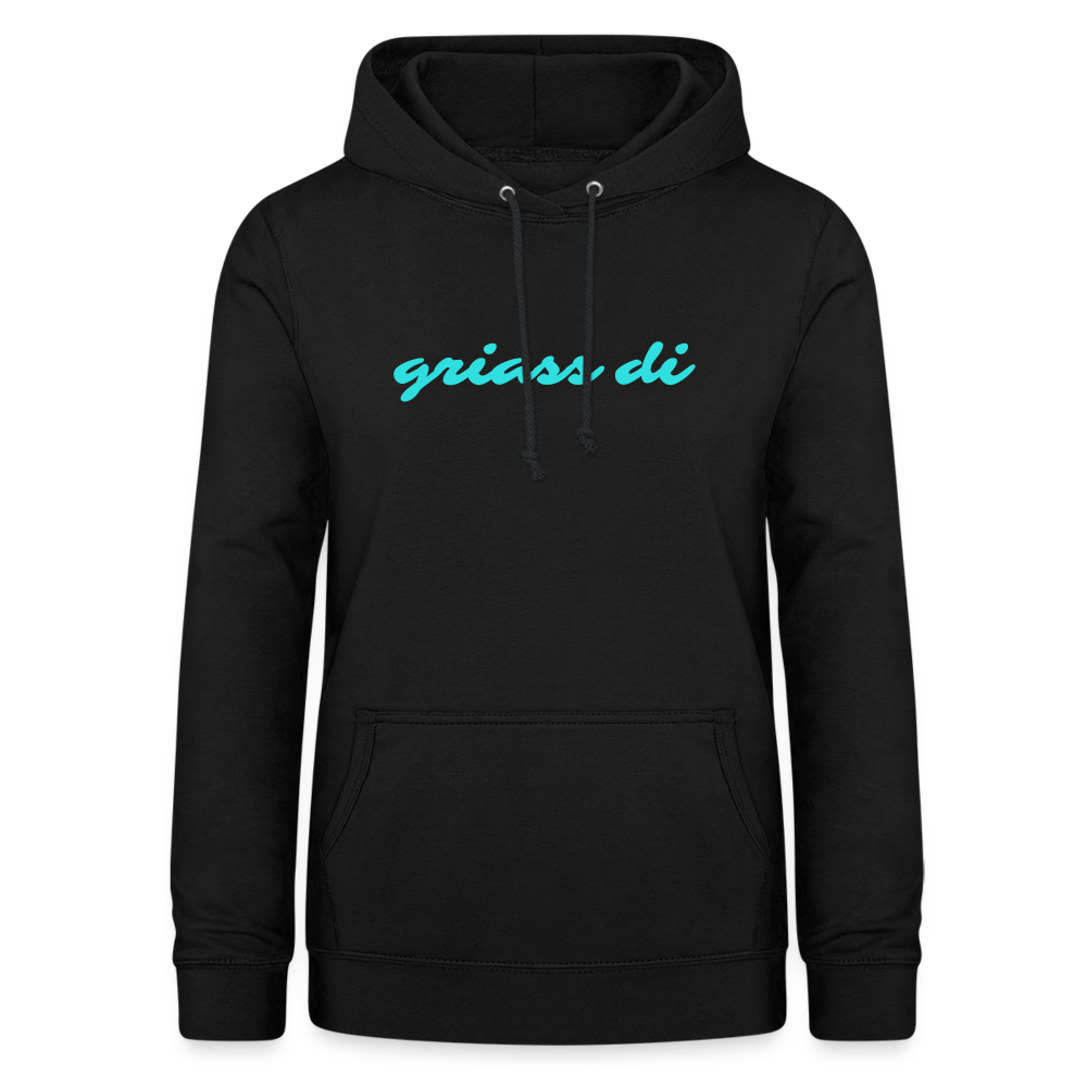 griass di - grüß dich, Taillierter Frauen Hoodie - Schwarz