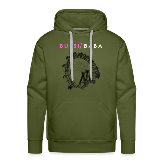 Bussi Baba pink - Wiener Riesenrad in schwarz, Männer Premium Hoodie - Olivgrün