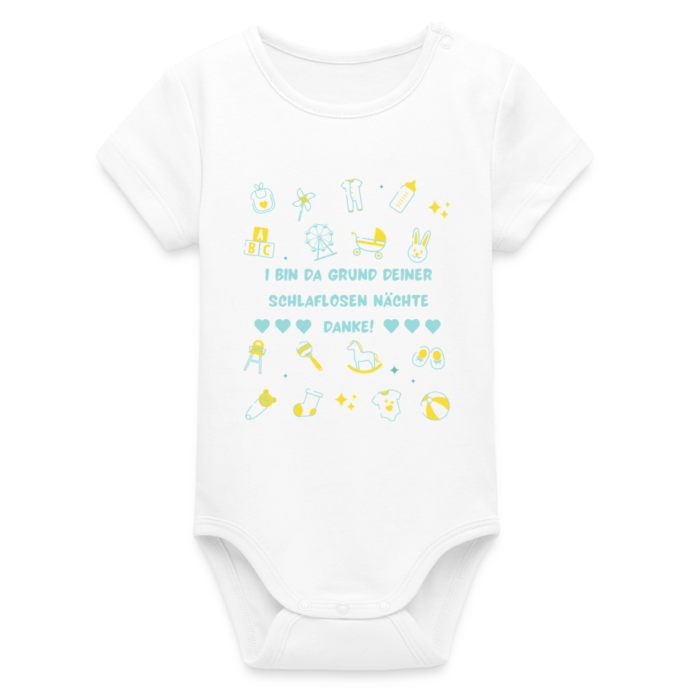 I bin da Grund, Bio Baby-Body (kurzarm) - Weiß