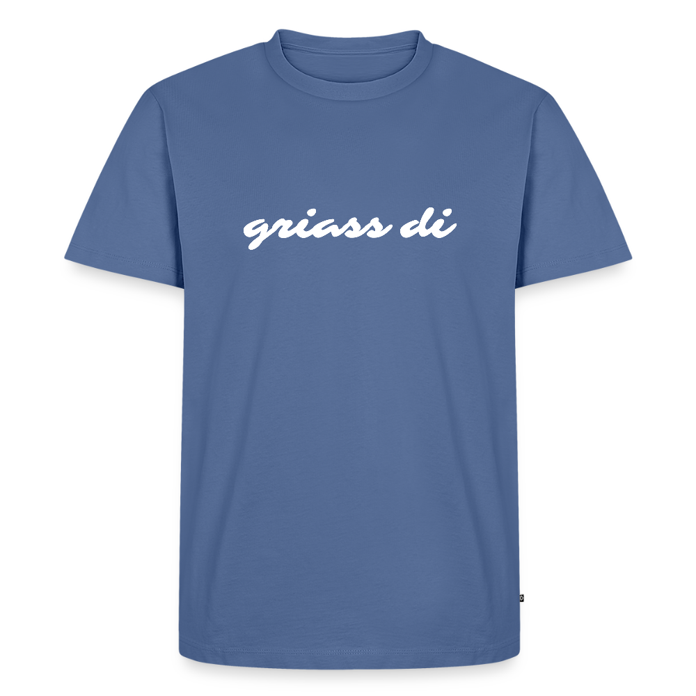 griass di - grüß dich in weiß, Männer Premium T-Shirt - Taubenblau