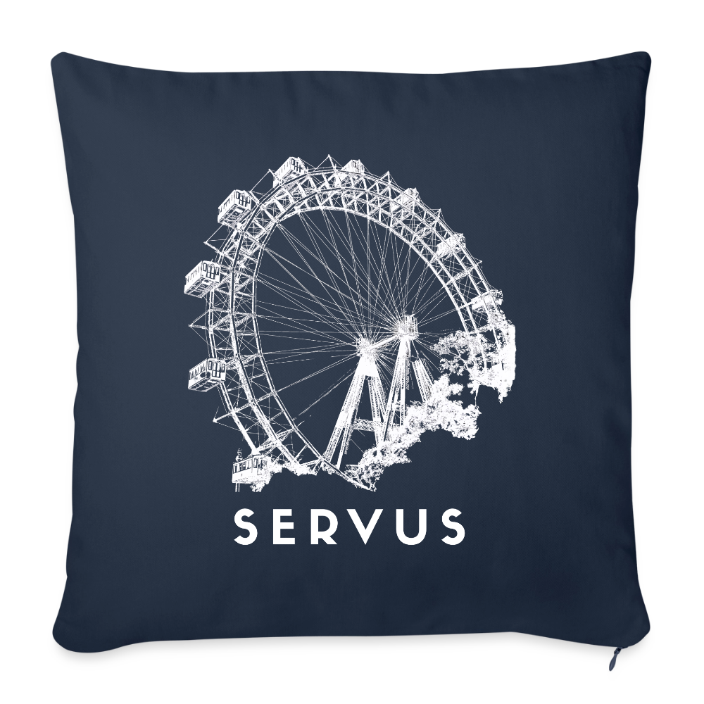 Wiener Riesenrad - SERVUS,  Polster mit Füllung 44 x 44 cm - Navy