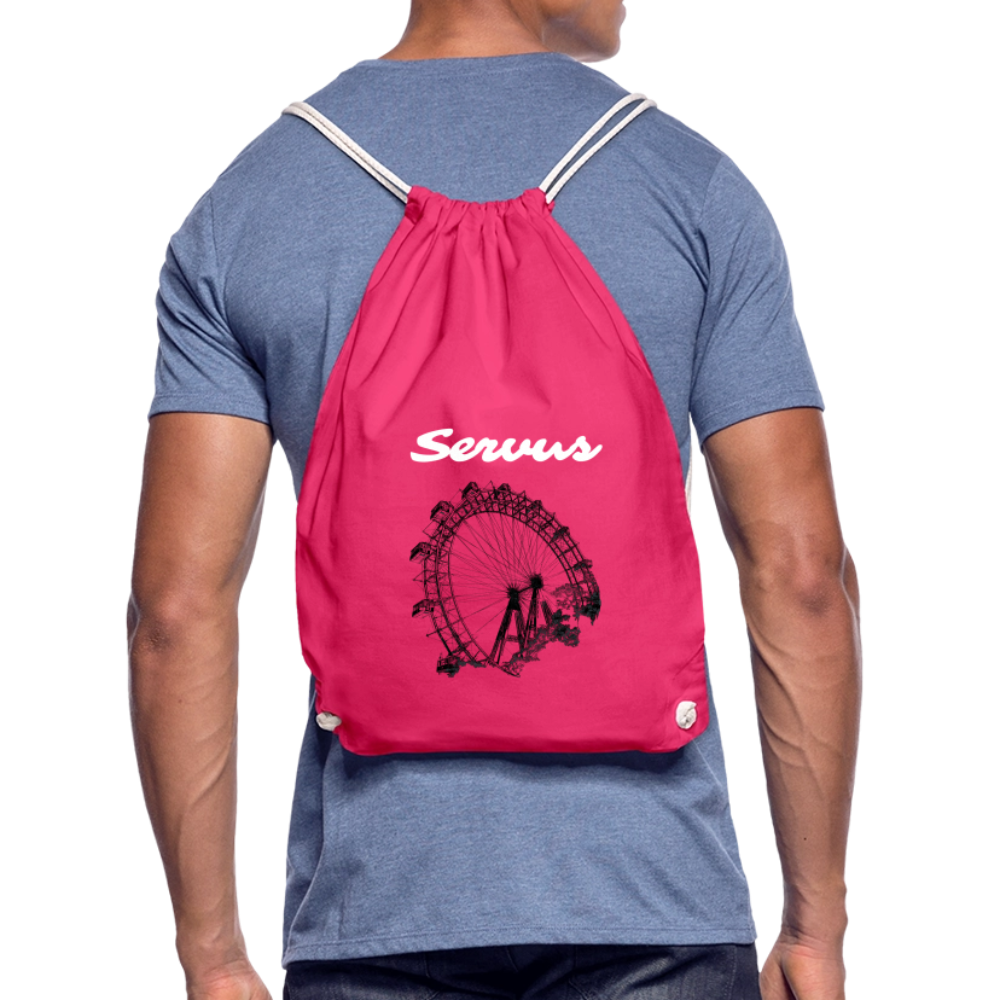 Servus weiß + Wiener Riesenrad, Gym Bag - Turnsackerl - Fuchsia