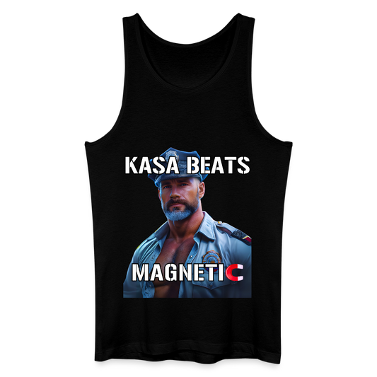 KASA BEATS - MAGNETIC, Men/ Männer Bio/ Organic Cotton Tank Top - Schwarz