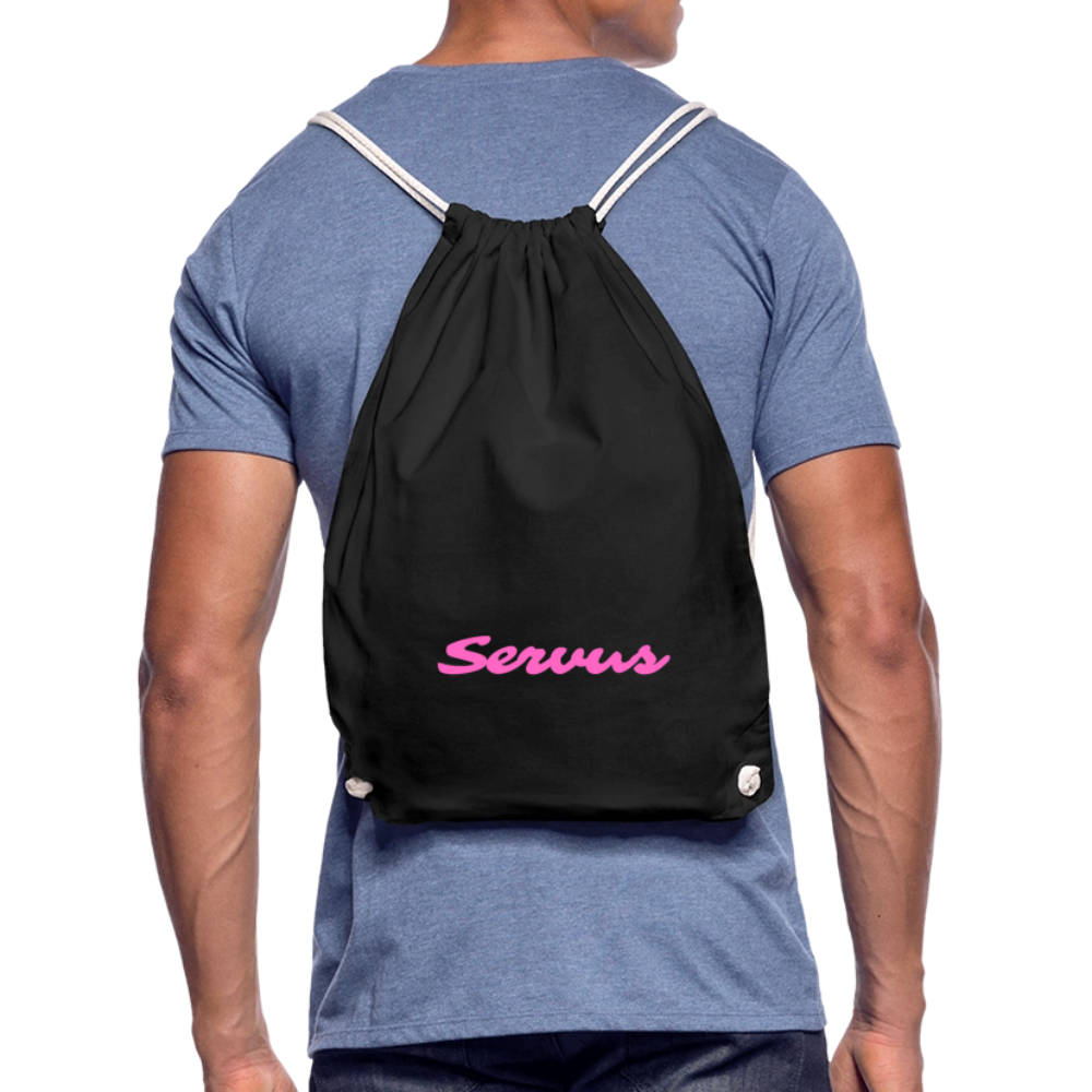 Servus (dt. Hallo) in pink, Gym/ Beach Bag - Turnsackerl (dt. Turnbeutel) - Schwarz