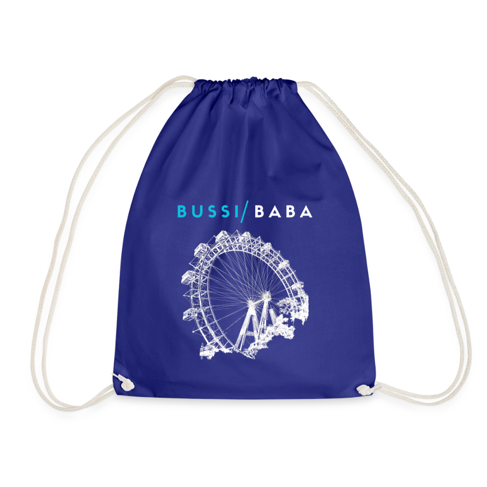 Bussi Baba aquablau + Wiener Riesenrad, Gym Bag/ Turnsackerl - Königsblau
