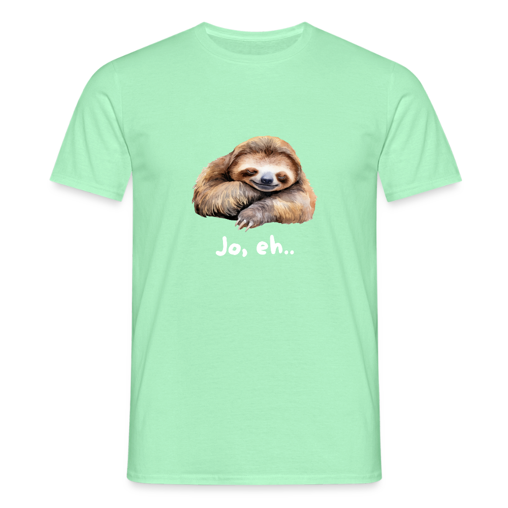 Jo eh - Faultier,  Männer T-Shirt - Mintgrün