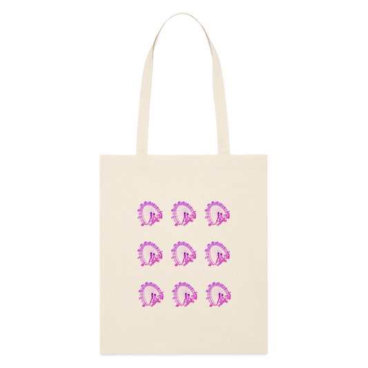 Wiener Riesenrad - 3x3 kleine Riesenräder in pink, Stanley/Stella Bio-Stofsackerll - Naturweiß