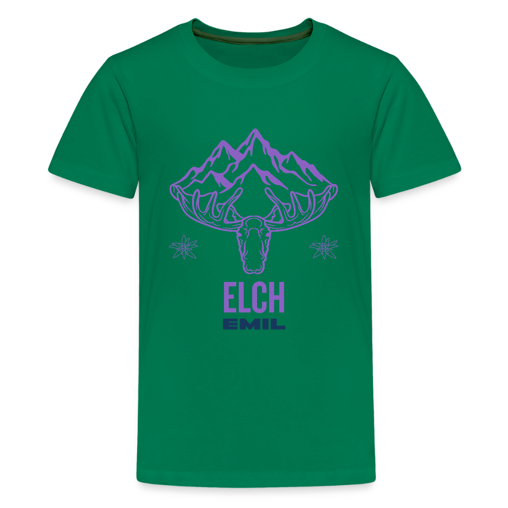 Elch Emil in Österreich, Teenager Premium T-Shirt - Kelly Green