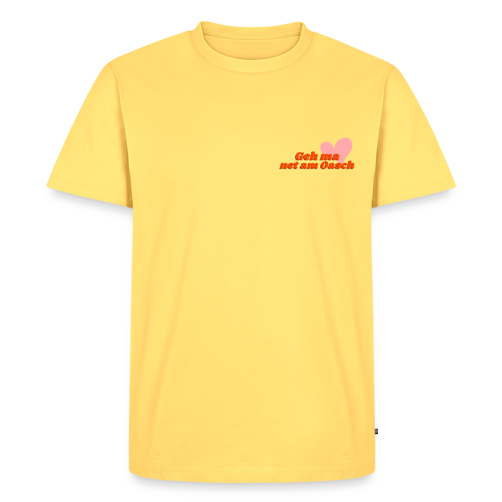 Geh ma net am Oasch, Männer Bio T-Shirt - Pastellgelb
