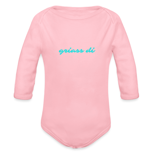 griass di - grüß dich, Bio Baby-Body (langarm) - Hellrosa