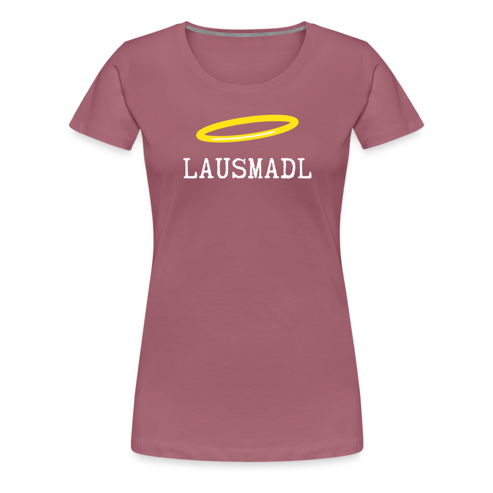 Lausmadl, bayerisches und österreichisches Lausmädchen oder Lausmädl, Frauen Premium T-Shirt - Malve