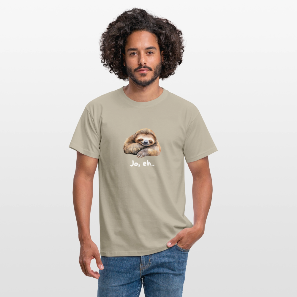 Jo eh - Faultier,  Männer T-Shirt - Sandbeige